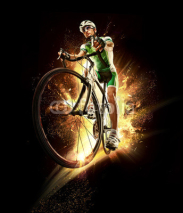 Obrazy i plakaty Sport. Cyclist isolated