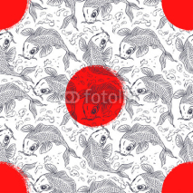 Fototapety seamless background with Japanese carps