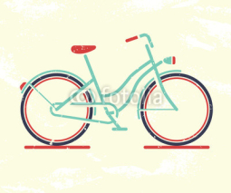 Naklejki Retro bicycle. Vector illustration.