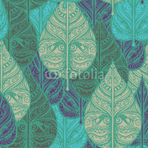 Obrazy i plakaty Seamless pattern with leaves