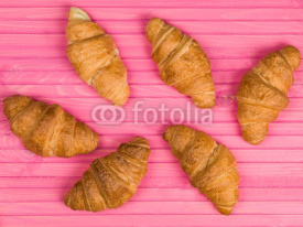 Naklejki French Style Baked Breakfast Croissants