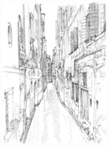 Naklejki Venice - Calle Frutarol. Vector drawing