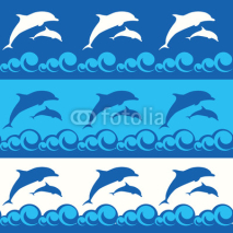 Fototapety seamless pattern with dolphins