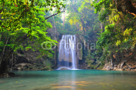 Fototapety Deep forest waterfall at Erawan waterfall National Park