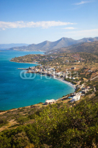 Naklejki View of coastline near Aghios Nikolaos at Crete island in Greece