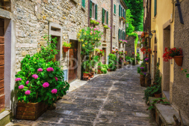 Naklejki  Italian street in a small provincial town of Tuscan
