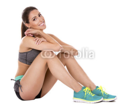 Fototapety fitness woman on white background