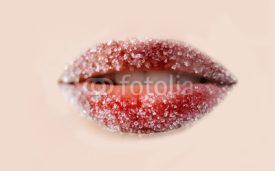 Fototapety Red lips in shugar
