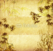 Naklejki bamboo on old grunge paper texture background