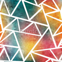 Naklejki colored triangle seamless pattern with grunge effect