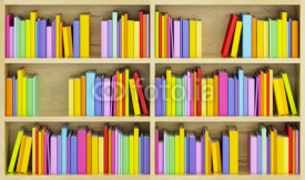 Naklejki bookcase with multicolored books