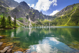 Naklejki Beautiful scenery of Tatra mountains and lake in Poland