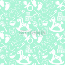 Obrazy i plakaty Babies Mint pattern