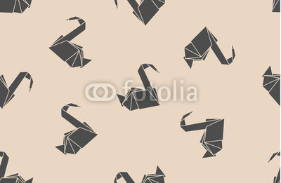 Seamless pattern japanese paper origami cranes. Can be used for web page backgrounds, surface textures, background on business cards or poster, wallpapers, print on textiles.