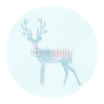 Naklejki Vector deer with horns - abstract illustration