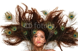 Fototapety crazy peacock hair