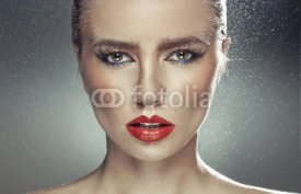 Fototapety Young pale lady with natural big lips