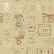 Fototapety Seamless pattern with old cameras