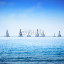 Fototapety Sailing boat yacht regatta race on sea or ocean water