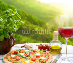 Fototapety Pizza in der Toscana