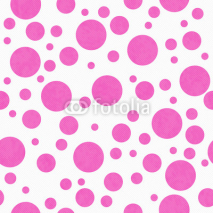 Obrazy i plakaty Pale Pink Polka Dots on White Textured Fabric Background