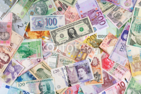 Fototapety Geldscheine bilden einen Hintergrund