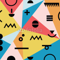 Obrazy i plakaty Abstract minimal geometrical modern material background pattern and black symbols