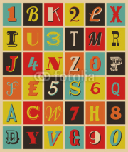 Naklejki Retro Letters and Numbers