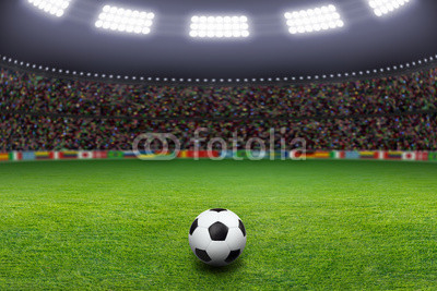 Soccer ball, stadium, light