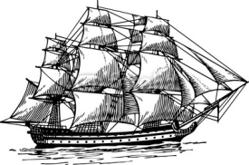 Naklejki Sailboat at sea
