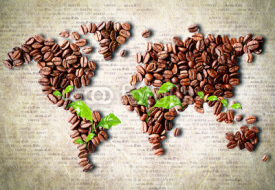Naklejki Coffee around the world