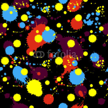 Naklejki Seamless pattern with colorful splashes, blobs and stains