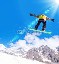 Naklejki Snowboarder in jump