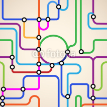Naklejki Abstract subway map seamless