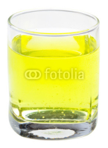 Naklejki glass of yellow carbonated water with vitamin C