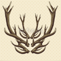 Naklejki Hipster vintage background with deer antlers