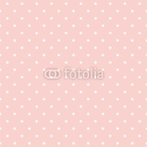 Naklejki Polka dots on baby pink background seamless vector pattern