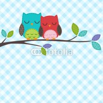 Naklejki couple of owls