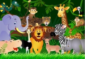 Naklejki Wild animal cartoon