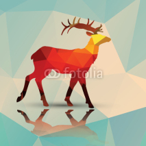 Obrazy i plakaty Geometric polygonal deer, pattern design, vector