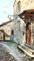 Fototapety Street in Tuscany - illustration