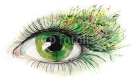 Naklejki green human eye (series C)