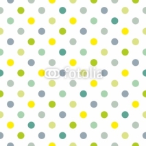 Obrazy i plakaty Seamless vector spring pattern blue polka dots white background