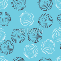 Obrazy i plakaty Seamless hand drawn texture of shells. Vector Illustration.