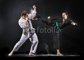 Fototapety Karate fighters practices
