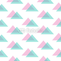 Naklejki Cute modern pink and mint green triangle seamless pattern background.