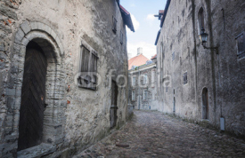 Fototapety Old Street of Tallinn Estonia