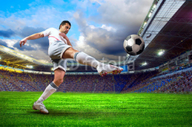 Obrazy i plakaty Football player on field of stadium