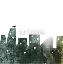 Naklejki The city wall. abstract illustration.  Vector Background