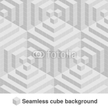 Naklejki Vector squared monochrome pattern. Seamless geometric texture in grey color. Black and white stylish tiles. 3d abstract dynamic background created of cubes.